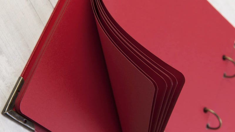 potricher 12 x 12 Inch Large Leather Hardcover 80 Pages DIY Scrapbook Photo Album Blank Craft Paper Wedding Anniversary Family Photo Scrapbook Album (Red, 12 x 12 Inch) - Image 5